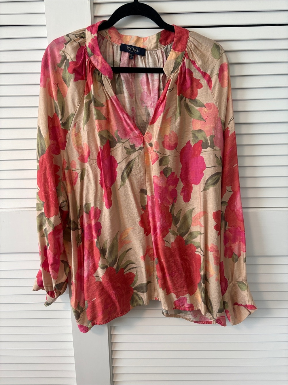 Rachel Pink Floral V-Neck Tunic
